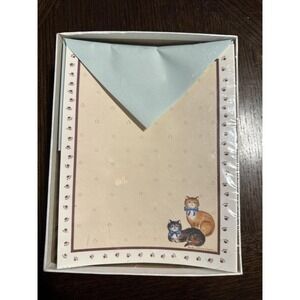 VTG Countryside Stationary Assortment Kitty Cats Letter With Envelopes 5" X 7"
